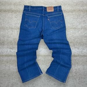 Vintage 90s Orange Tab Levis 517 Jeans 38x30 Bootcut Flared Fit Dark Wash
